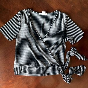 Striped Wrap Tee